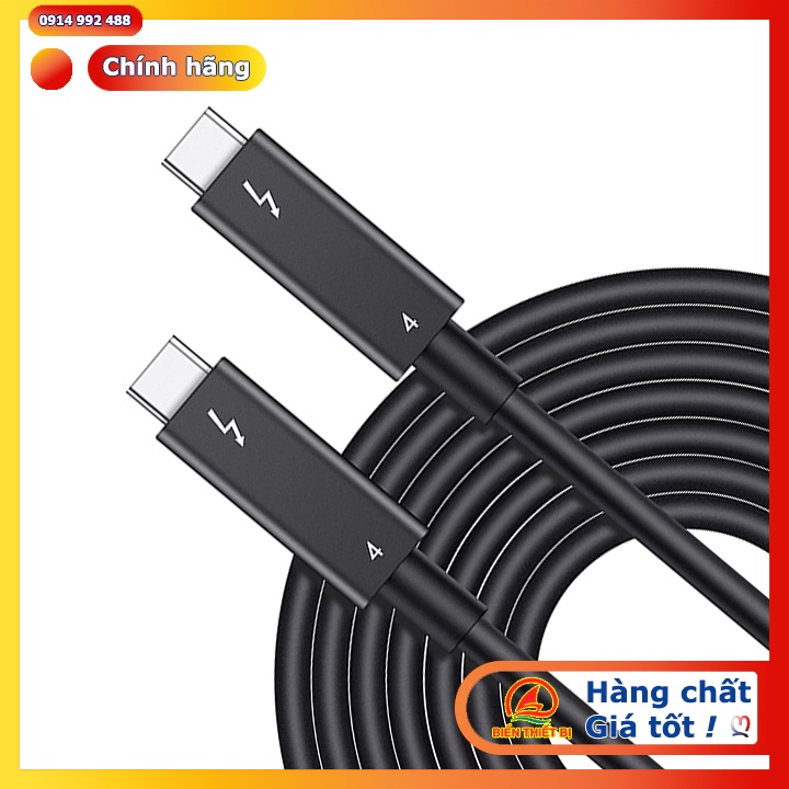Cáp Thunderbolt 4 Male to Male dài 2M tốc độ 40GB hình ảnh 8K sạc nhanh 5A/100W PD