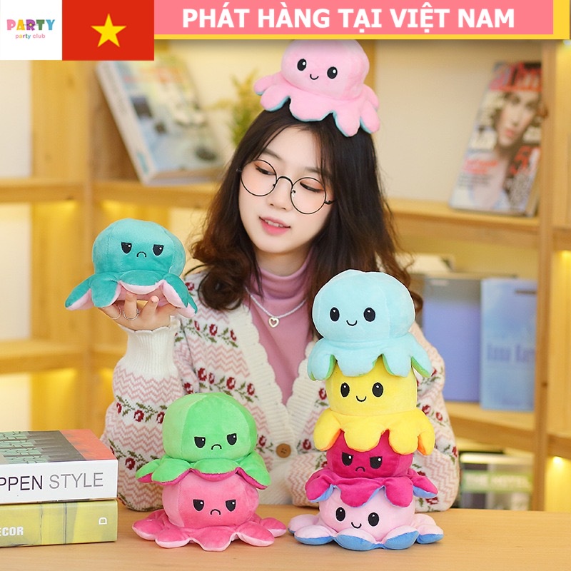 Bạch Tuộc cảm xúc 2 mặt dễ thương - Nhiều màu sắc đa dạng - Bạch tuộc nhồi bông cao cấp