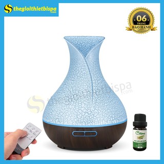 Máy xông tinh dầu - máy khuếch tán tinh dầu tulip 550ml tặng kèm 1 remote và 1 lọ tinh dầu 10 ml