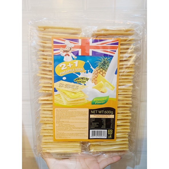 BÁNH QUY HONG KONG KẸP KEM 2+1 & HS GÓI 600G