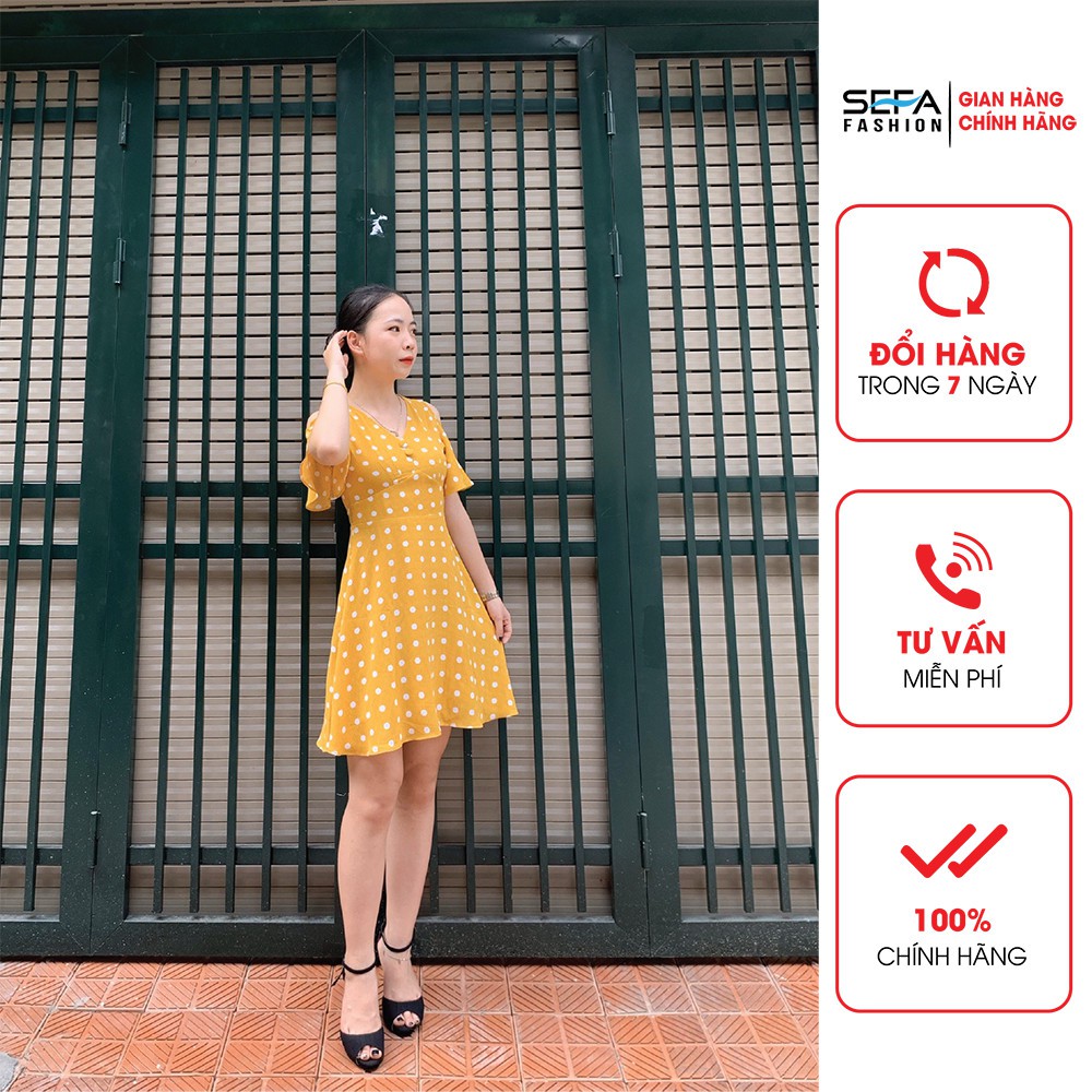 Đầm xòe chấm bi hở vai SEFA MKFD192124