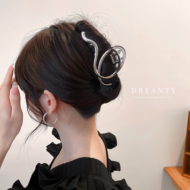 Kẹp Tóc Kim Loại Họa Tiết Hình Học Phong Cách Hàn Quốc Mới Cho Nữ