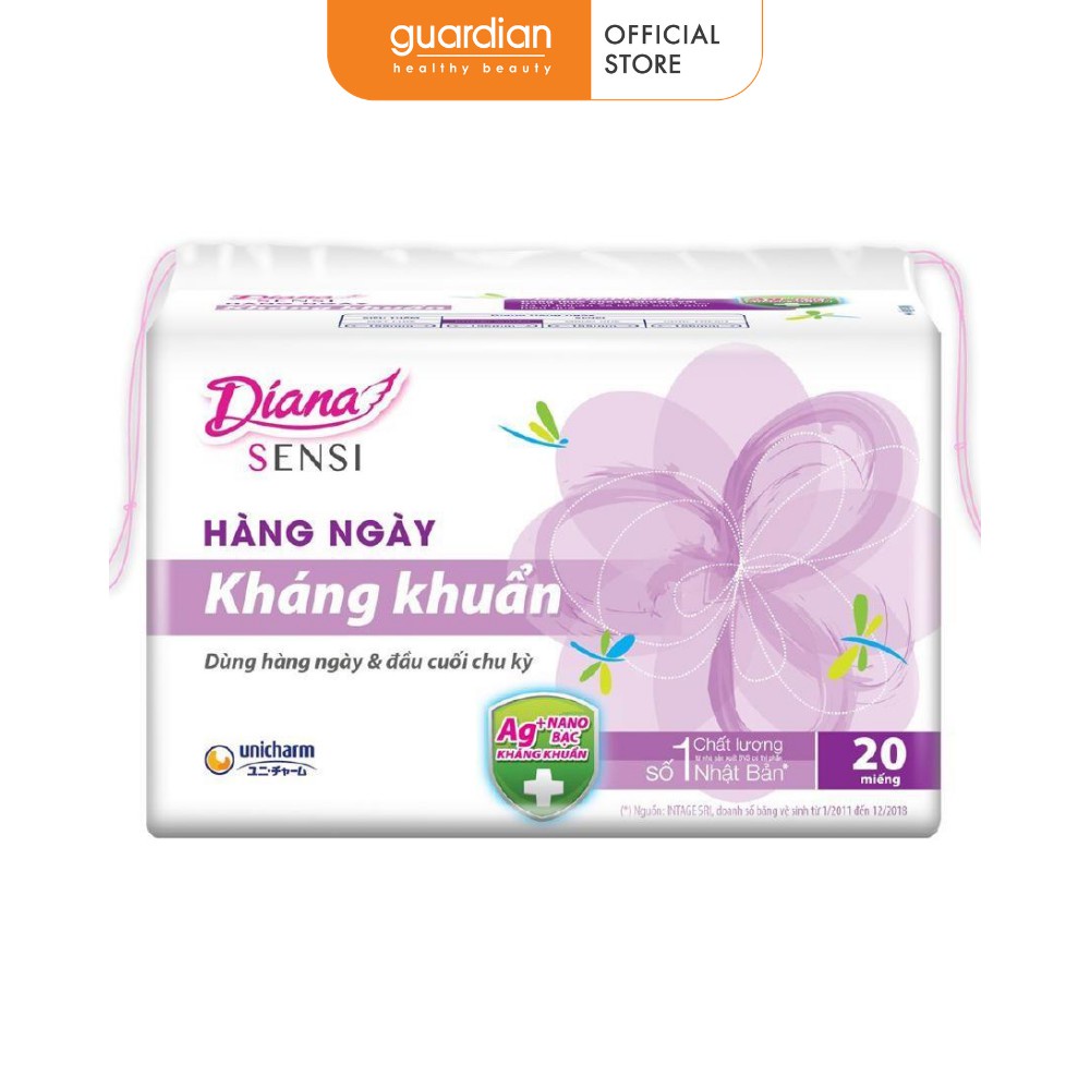 Băng vệ sinh diana sensi kháng khuẩn hàng ngày 20 miếng - ảnh sản phẩm 1