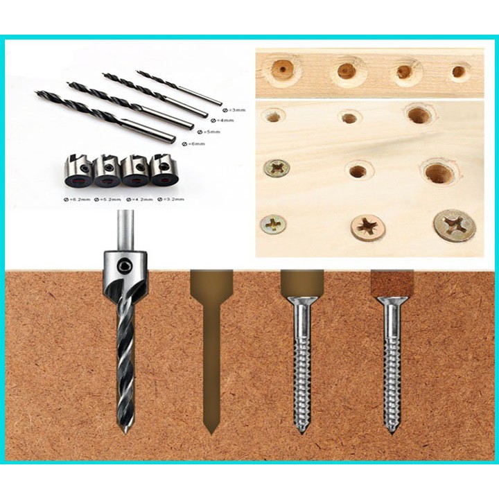 Bộ 7 mũi khoan gỗ doa lỗ vít - HV Store 200