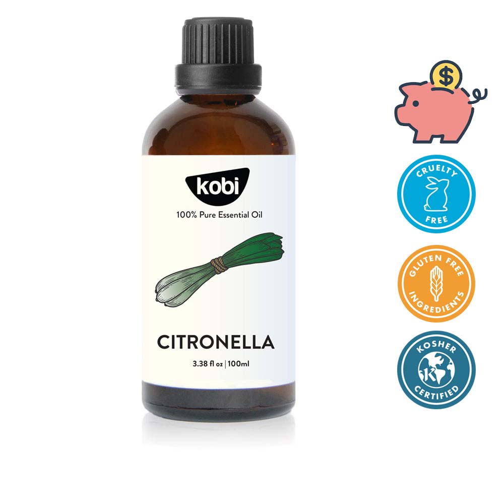 Tinh dầu Sả Java Kobi Citronella essential oil giúp khử mùi, thơm phòng, xua đuổi côn trùng hiệu quả - 100ml