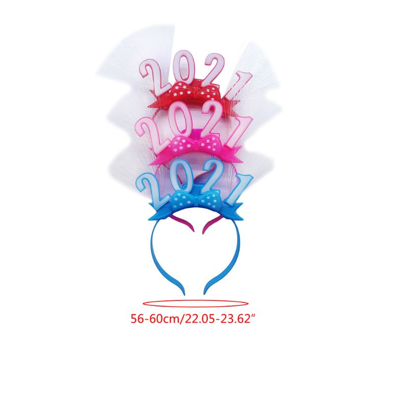 Cài Tóc Hình Vương Miện Có Đèn LED Phát Sáng Mừng Năm Mới 2021