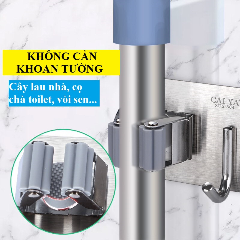 Móc Inox treo cây lau nhà, chổi - Cọ Chà toilet... - Móc dán tường - MÓC INOX LOẠI ĐƠN