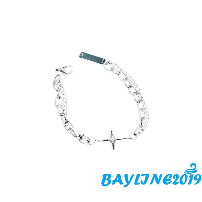 Vòng tay chữ thập đính đá phong cách hip hop thời trang cá tính có thể điều chỉnh kích cỡ