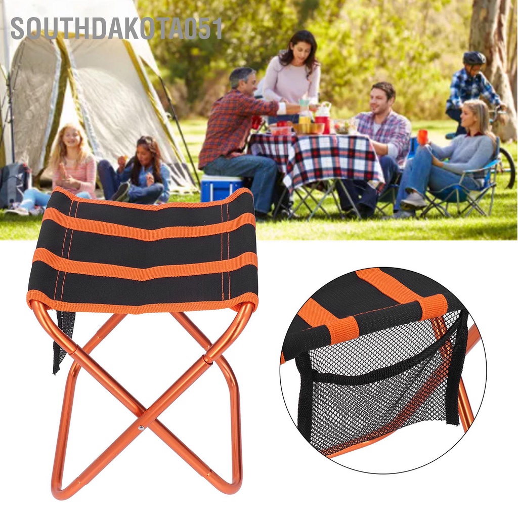 [Hàng Sẵn] Ghế gấp gọn mini di động Câu cá Cắm trại ngoài trời với Túi đựng Hợp kim nhôm 7075【Southdakota051】