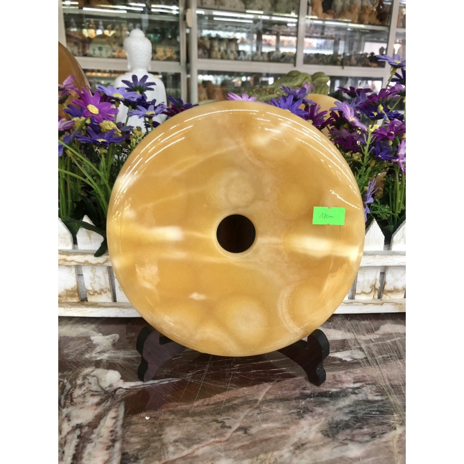 Đồng điếu đồng tiền phong thủy đá ngọc hoàng long - Đường kính 16cm, 18cm, 20cm và 22cm