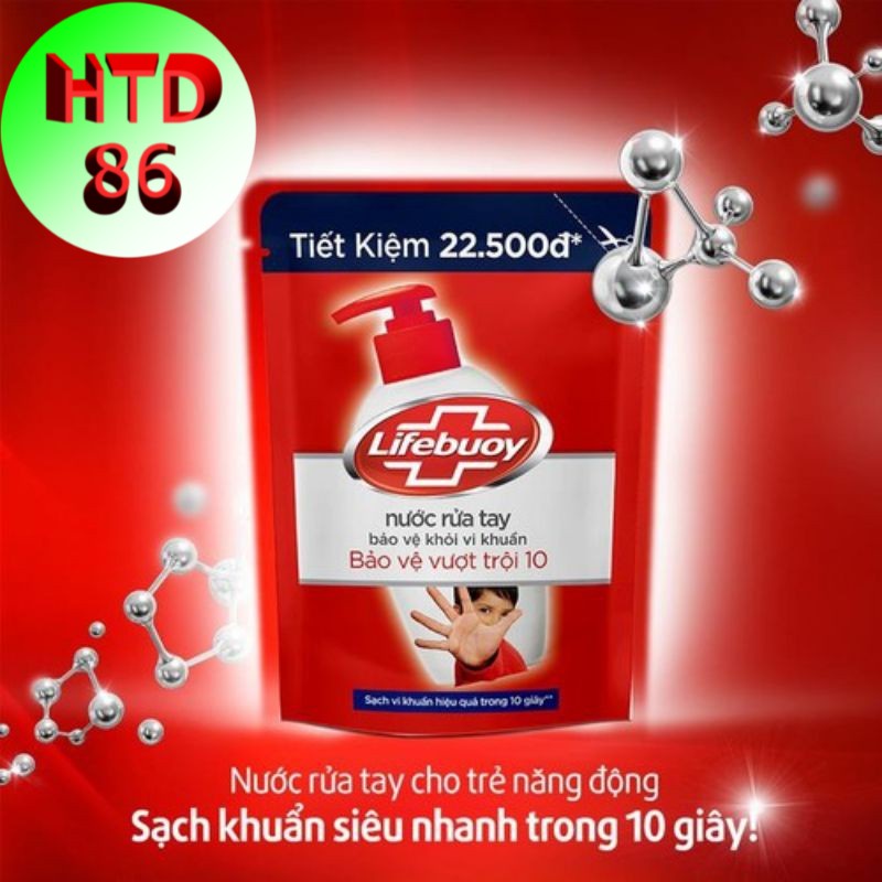 (Hỏa tốc) Nước rửa tay lifebuoy túi 450g