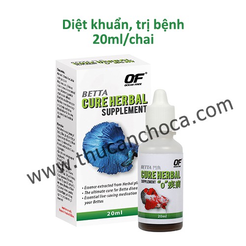 Cure Herbal đặc trị bệnh, nấm, sình bụng cho Betta Cá Xiêm Cá Đá (xanh lá)