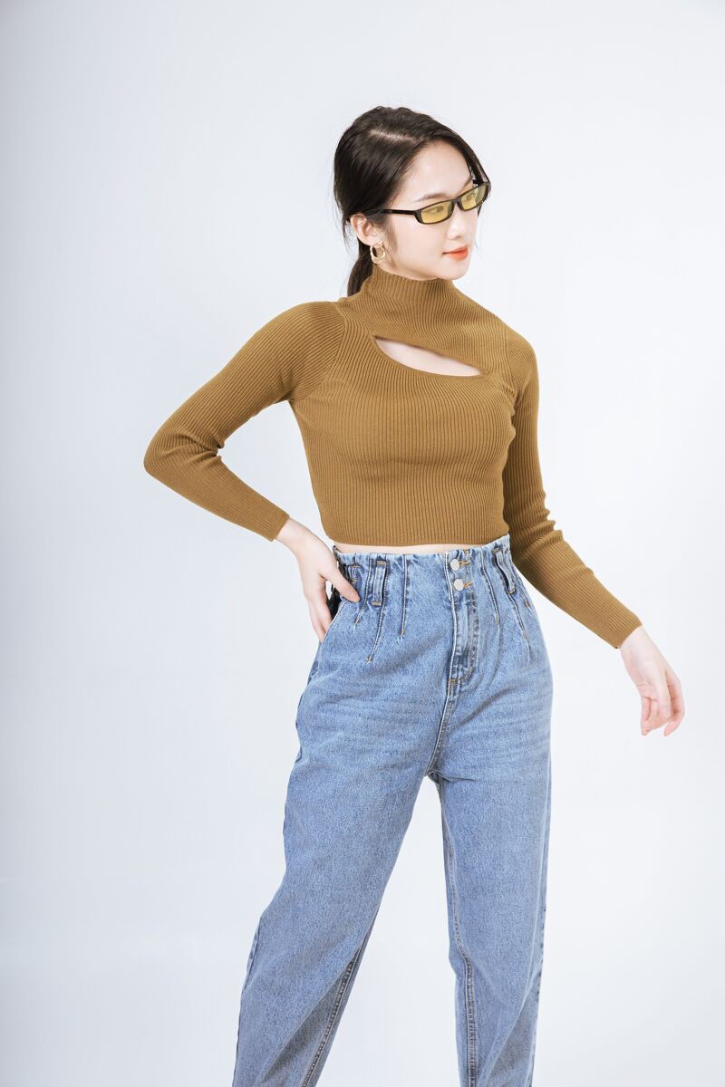 CCHAT Quần jean cạp cao chun TS | BigBuy360 - bigbuy360.vn