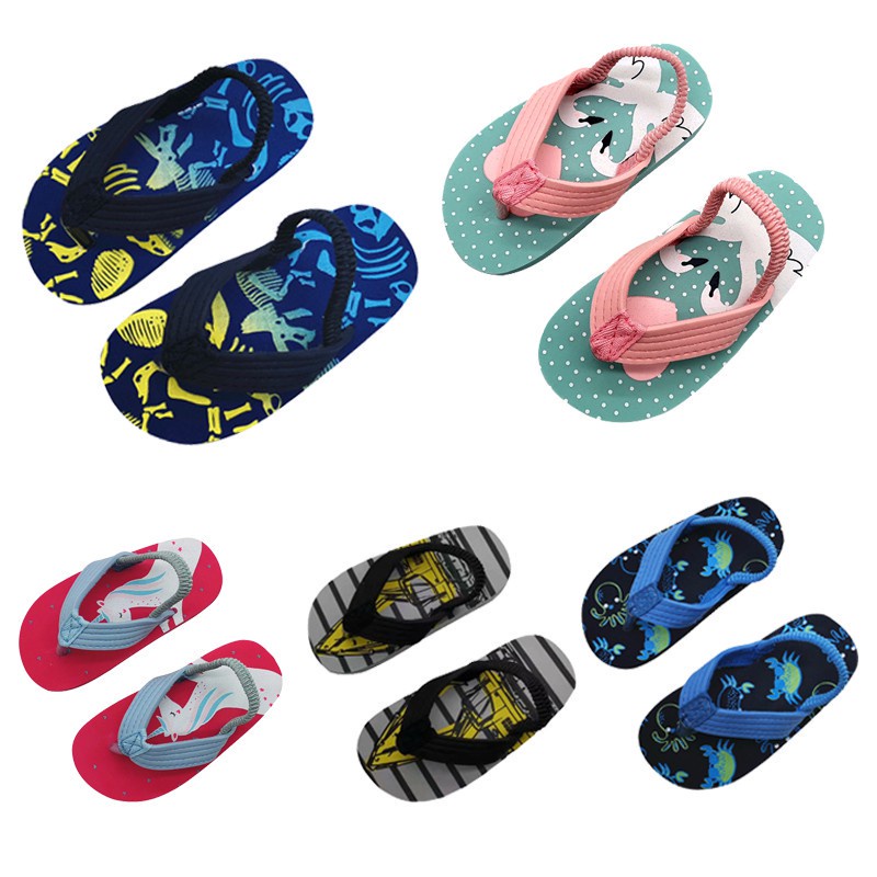 Giày sandal SANITKUN xỏ ngón nhựa EVA nhẹ in họa tiết hoạt hình thời trang đi biển mùa hè xinh xắn dành cho bé trai