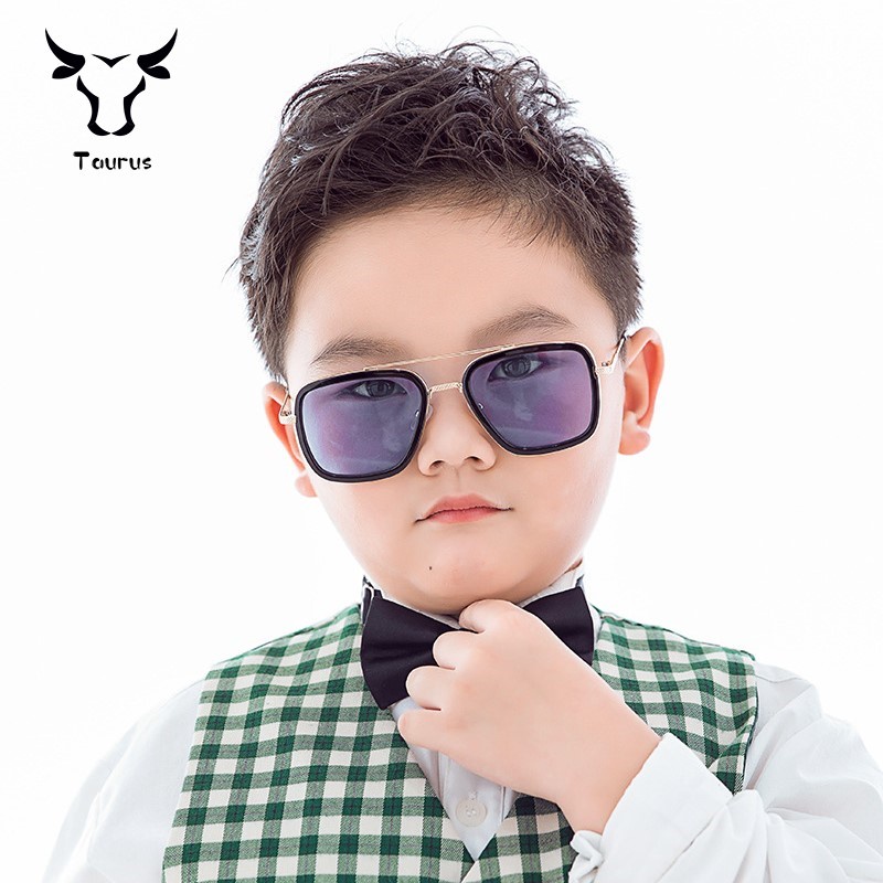 2021 mới gọng kim loại cho trẻ em kính râm chùm đôi thời trang kính râm bảo vệ tia cực tím cho trẻ em