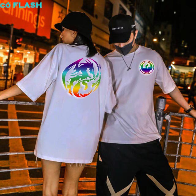 [Video] Áo thun nam nữ form rộng Phản Quang 7 Màu Tay Lỡ Unisex DRAGON Cực Đẹp - áo phông 360 clothing