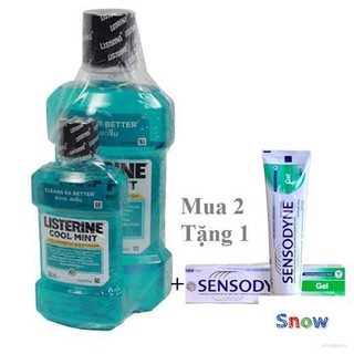 Nước súc miệng LISTERINE Thái Lan 750ml + 250ml tặng kem đánh răng sensodyne