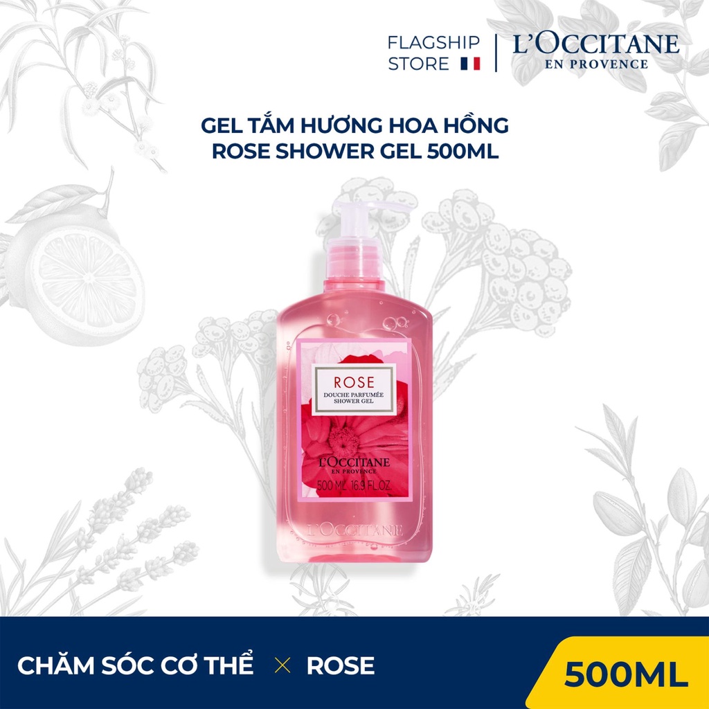 Gel Tắm Hương Hoa Hồng Rose Shower Gel 500ml L'Occitane