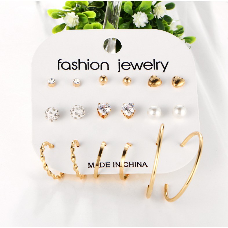 Set 9 đôi khuyên tai xinh BT005