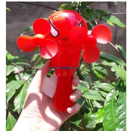 Quạt mini bóp tay hình siêu nhân nhện không cần pin