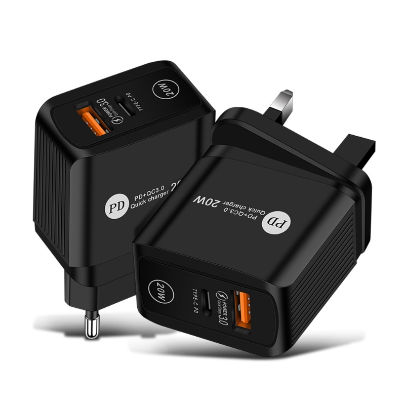 Củ sạc nhanh USB 3.0 PD 20W type C ổ cắm US/UK/EU phổ biến cho điện thoại