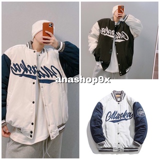 Áo khoác nam mùa đông phối tay ALASKA cao cấp [FREESHIP] Áo bomber nam form rộng chất nỉ tricos siêu ấm anashop9x