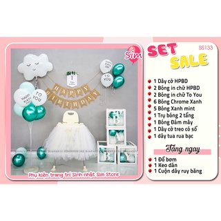 Set bóng trang trí sinh nhật Handmade kiểu Hàn Quốc siêu xinh, cực chất [Tặng kèm phụ kiện] Simparty
