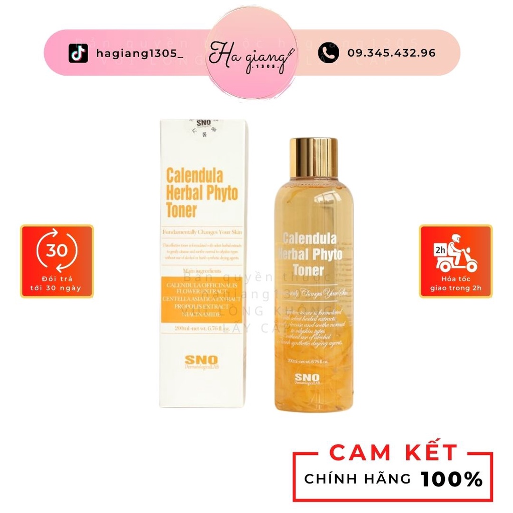 Nước Hoa Hồng Hoa Cúc SNO Calendula Herbal Phyto Toner Bản DUPE CỦA EM TONER HOA CÚC KIEHL’S