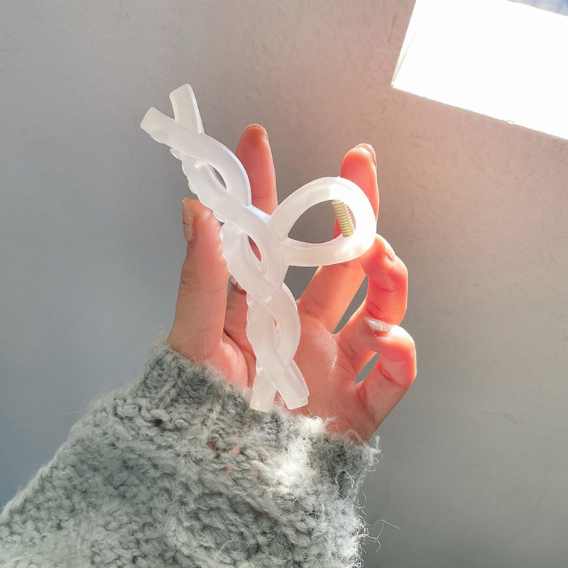 Kẹp Tóc KT03 Lượn Sóng Bằng Nhựa Acrylic Mặt Nhám Cỡ Lớn Phong Cách Hàn Quốc Thời Trang