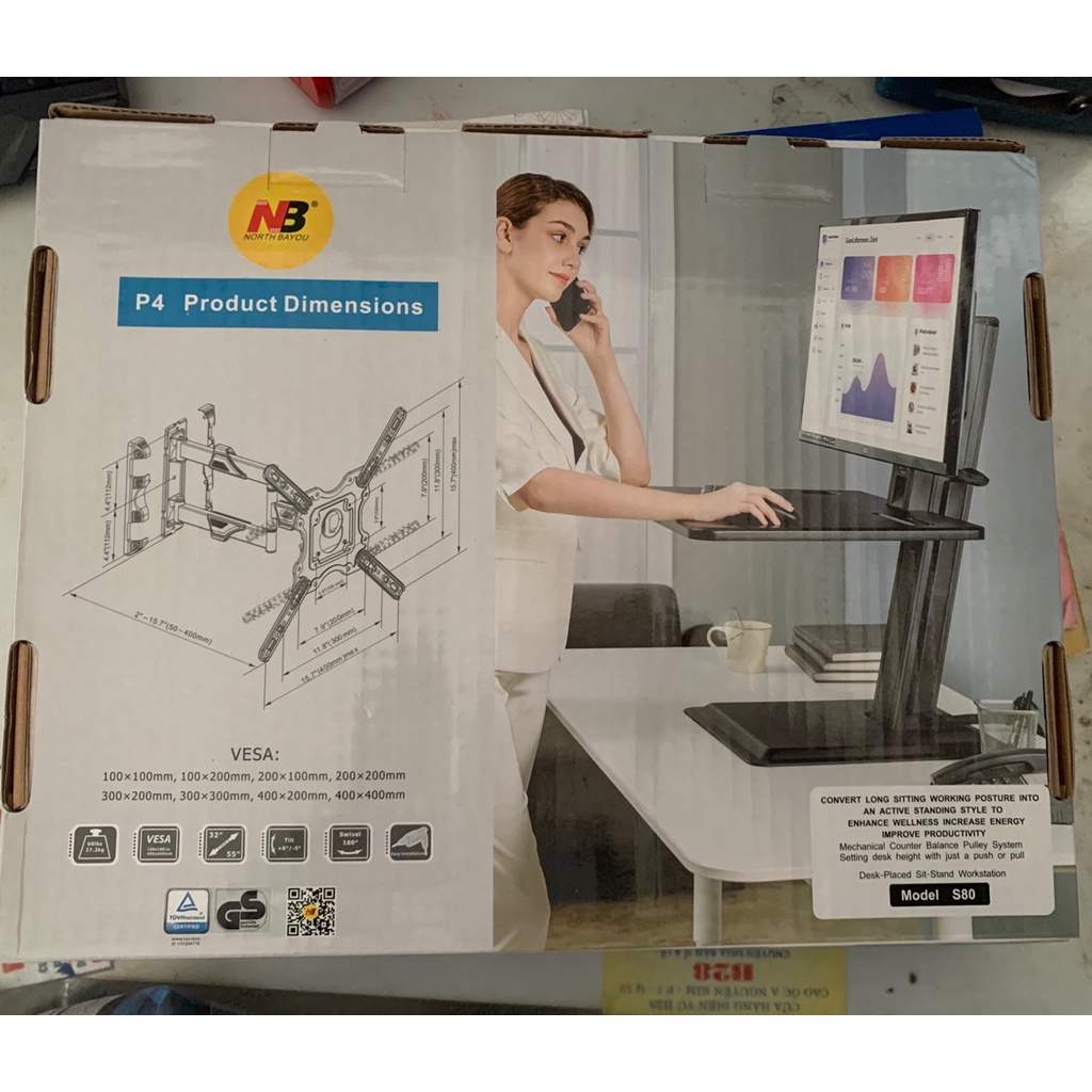 Giá treo tivi - Khung Treo TiVi NB P4 nhập khẩu gắn tường đa năng 32in - 70inch - Khung Treo TiVi NB P4