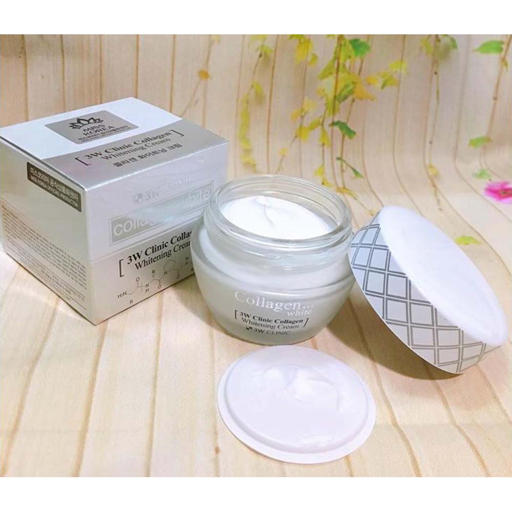 [Dùng Là Mê - Hàng Nhập Khẩu] Kem dưỡng trắng da - Kem dưỡng ẩm chống lão hóa chiết xuất Collagen 3W Clinic 50ml