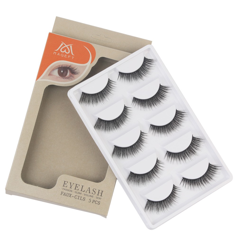 5 cặpLông mi giả 3D cao cấp mi mềmnhẹ/MAGEFY lông mi mềm sợi tơi, Lông mi giả tổng hợp，3D 5PCS Fashion Eyelashes Faux-Cils