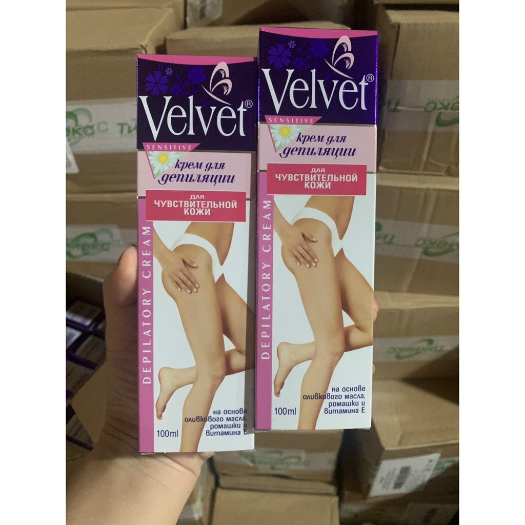 Kem tẩy lông Velvet Sensitive 100ml hàng chính hãng Nga dùng được tất cả các vùng da | BigBuy360 - bigbuy360.vn