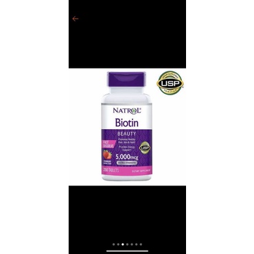 Viên ngậm Biotin 5000 mg giảm gãy rụng tóc 250 viên