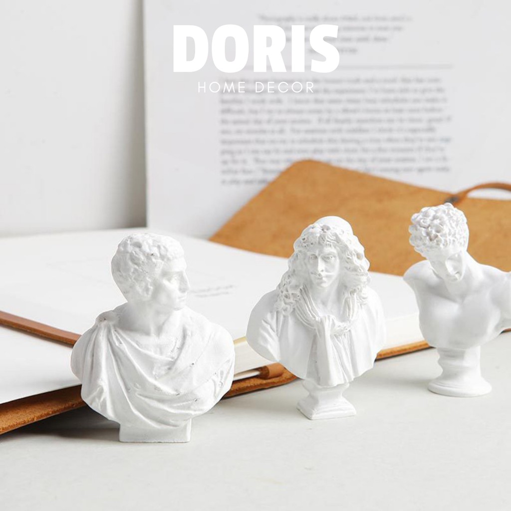 Tượng mini hình người phong cách Bắc Âu, thần thoại Hi Lạp decor bàn làm việc - Doris.decor