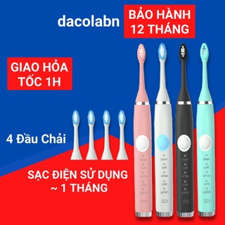 Bàn Chải Điện Đánh Răng 5 Chế Độ, Kèm 4 Đầu Bàn Chải Làm Sạch Sâu Làm Trắng Răng Tự Nhiên XQMQ