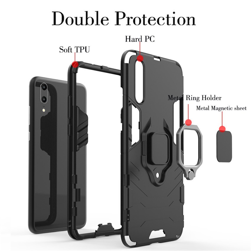 Ốp điện thoại chống sốc có nhẫn đỡ dành cho Huawei Mate 9 10 20 Pro 20x