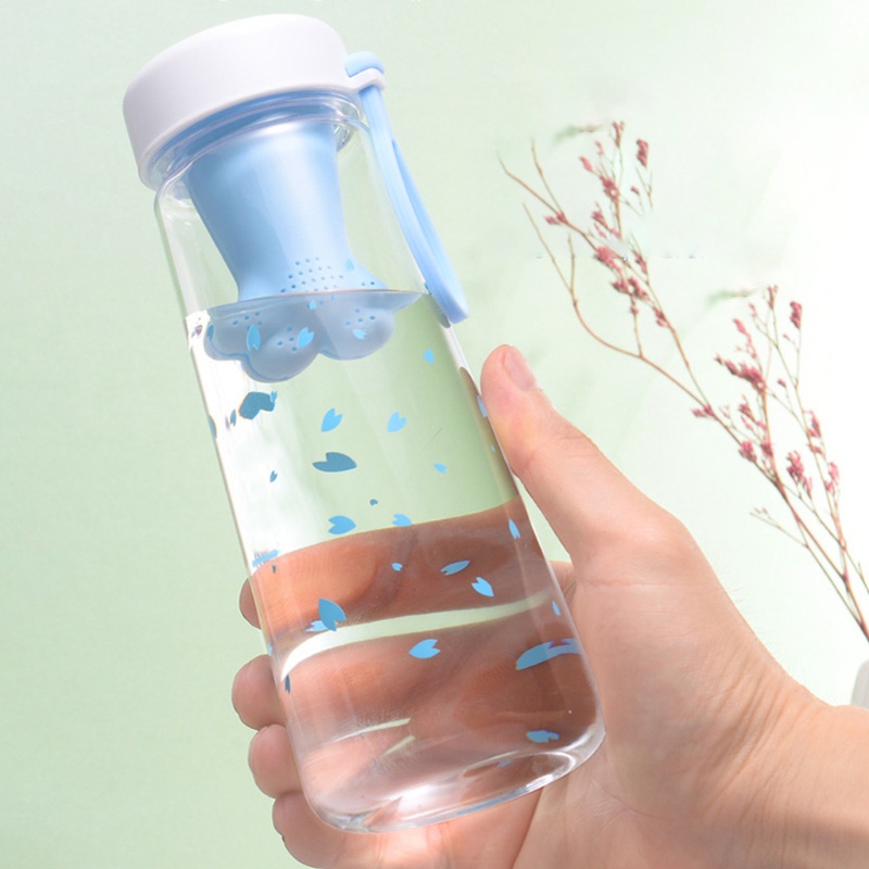 Bình Đựng Nước 550ml Bằng Nhựa Chống Rò Rỉ Hình Chân Mèo Dễ Thương