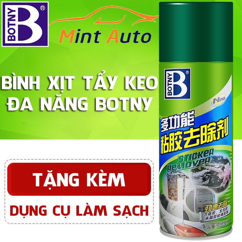 Bình Xịt Tẩy Keo Băng Dính BOTNY Sticker Remover - Làm Sạch Vết Băng Dính Keo Dán Mọi Bề Mặt - MINTAUTO