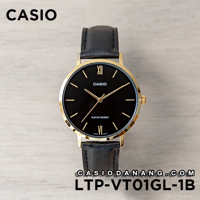 Đồng hồ nữ dây da Casio chính hãng Anh Khuê LTP-VT01GL-1BUDF (34mm)