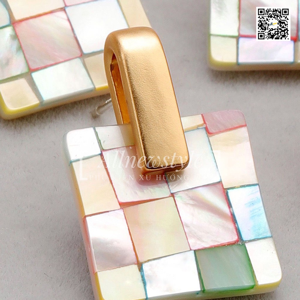 Hot items Bông tai kết đá xà cừ Allnewstyle