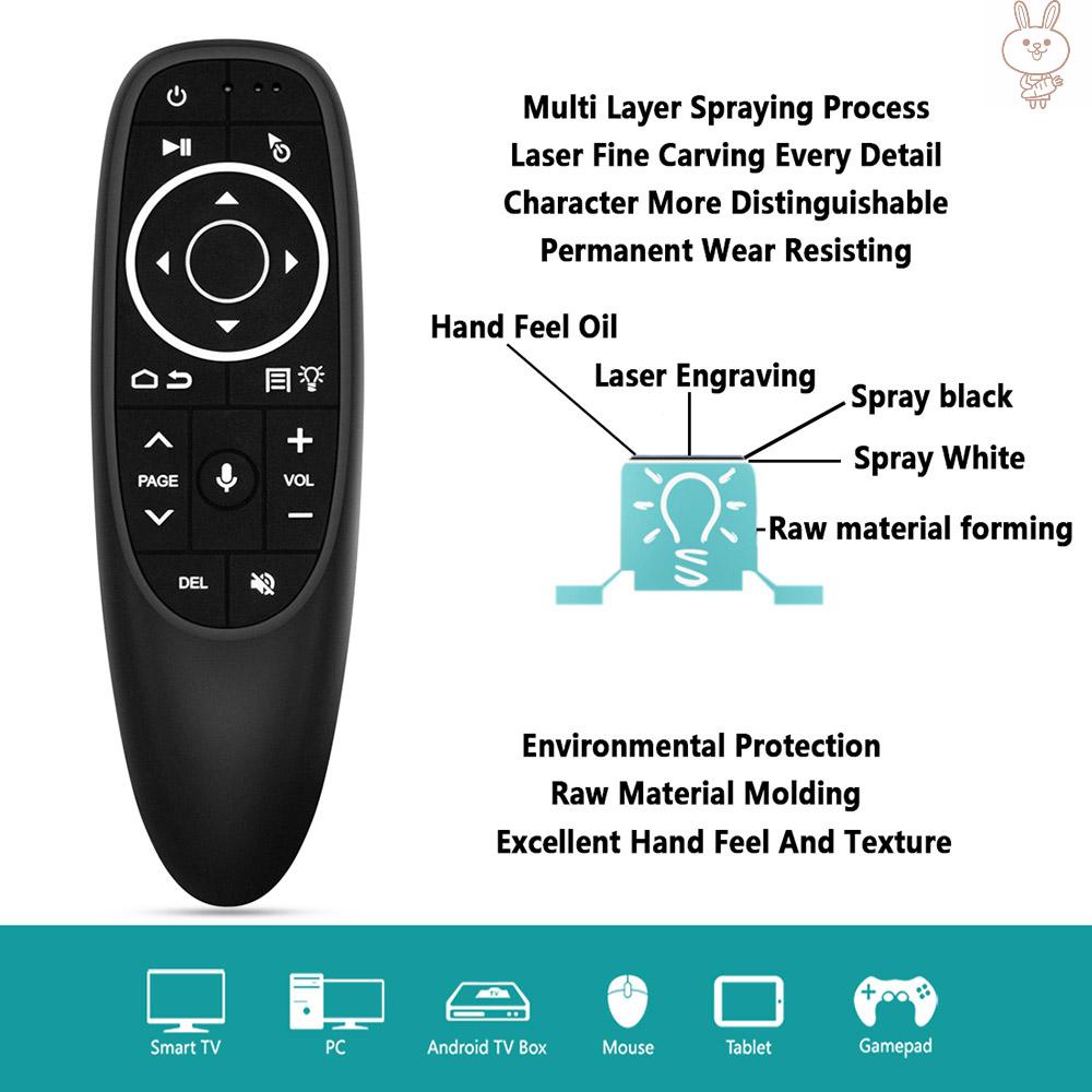 OL G10S PRO 2.4G Air Mouse Wireless Handheld Remote Control with USB Receiver Gyroscope Voice Control LED Backlight for Smart TV Box Projector