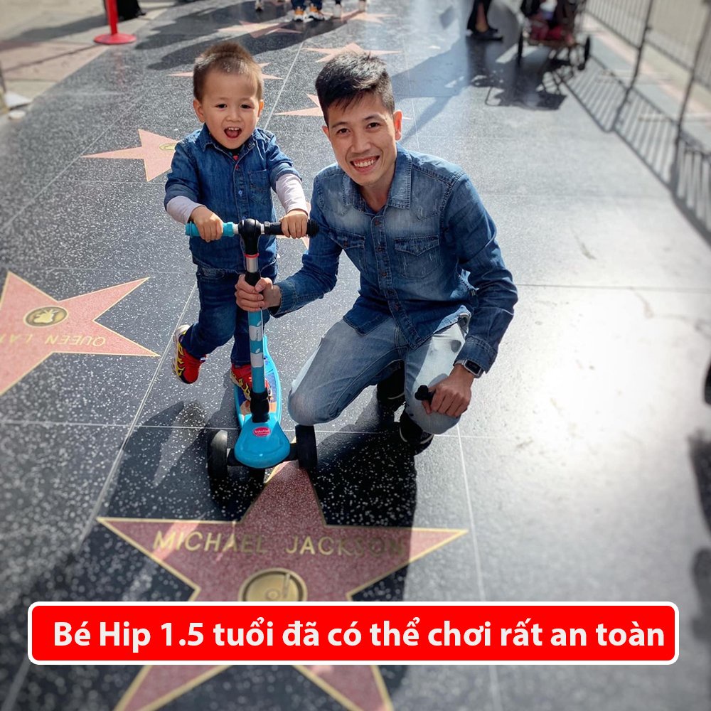 Xe trượt scooter Babyfast 3 bánh an toàn cho trẻ em của Babyhop chịu lực 80kg phù hợp cho cả bé trai và gái
