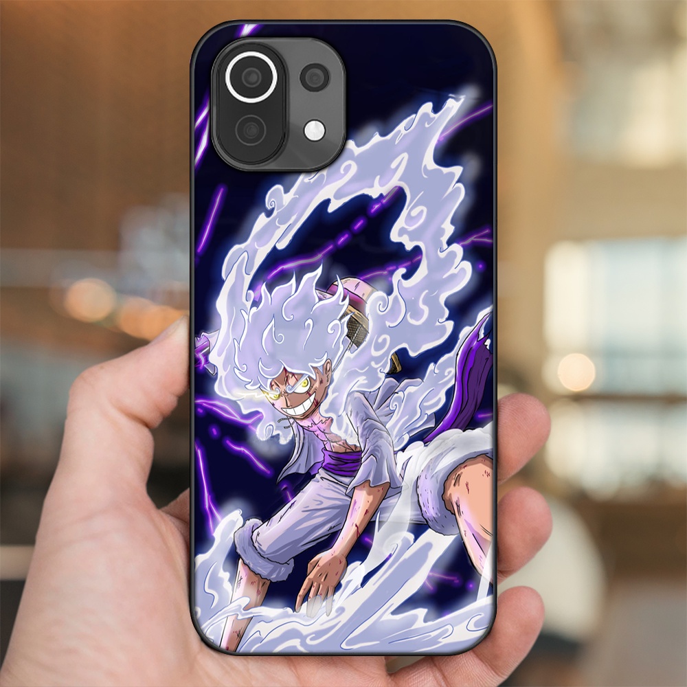 Ốp lưng Xiaomi Mi 11 Lite viền đen in hình Luffy One Piece