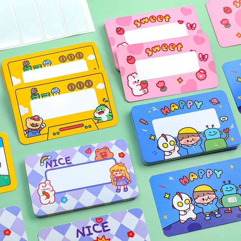 Set 20 Thẻ Vẽ Họa Tiết Hoạt Hình Vui Nhộn Cho Bé Mẫu Giáo