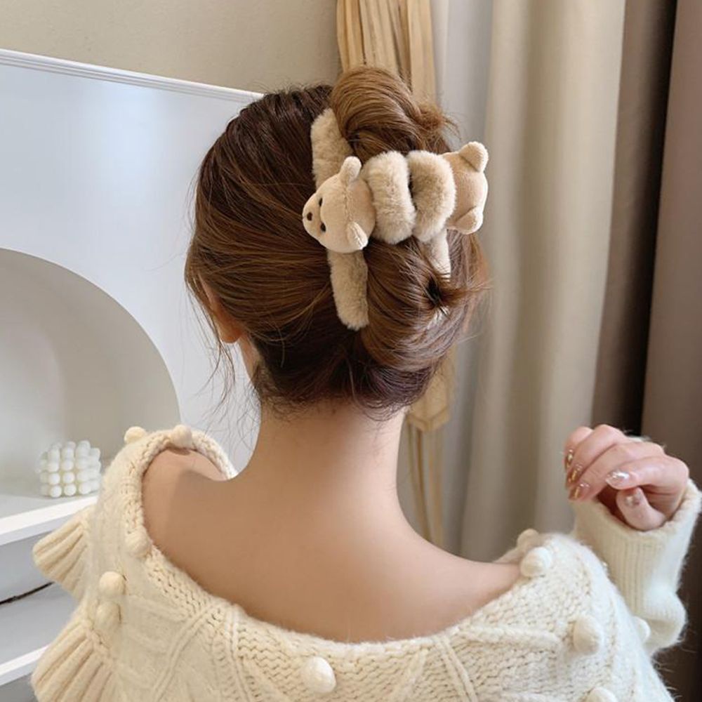Kẹp tóc acrylic hình gấu hoạt hình phong cách Hàn Quốc dễ thương nhiều màu sắc cho nữ