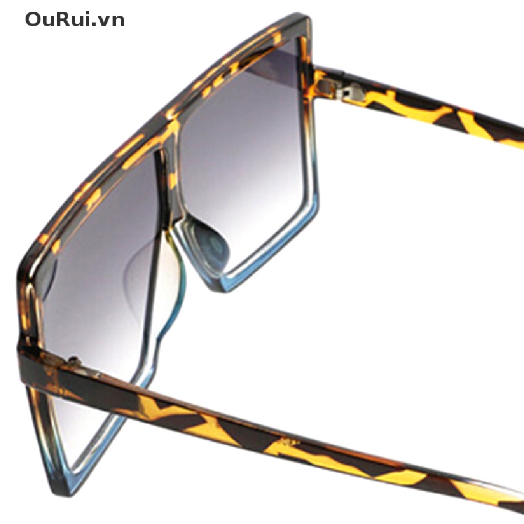 {RUI} Kính Mát Gọng Vuông Lớn Bằng Kim Loại Vintage Che Nắng Mặt Cho Nam Và Nữ {OuRui.vn}