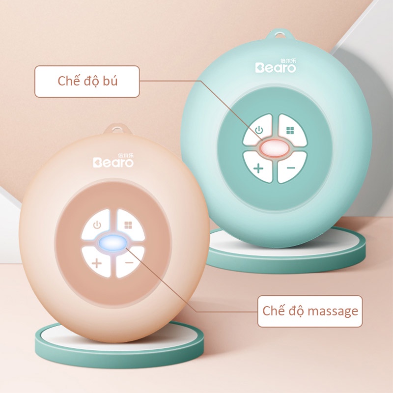 Máy hút sữa điện đơn Real Bearo sạc USB có 5 kích thích massage khác nhau (an toàn cho bé)
