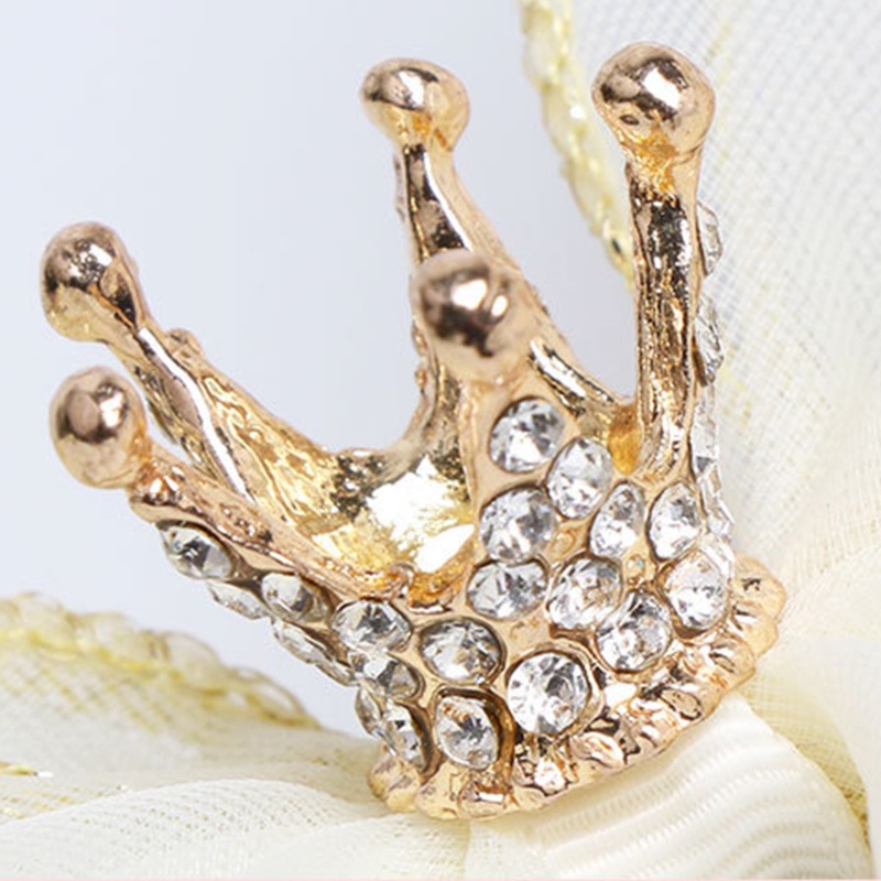 Kẹp Tóc Đuôi Ngựa Hình Vương Miện Lớn Bằng Vải Organza Cho Nữ Giá Đỡ