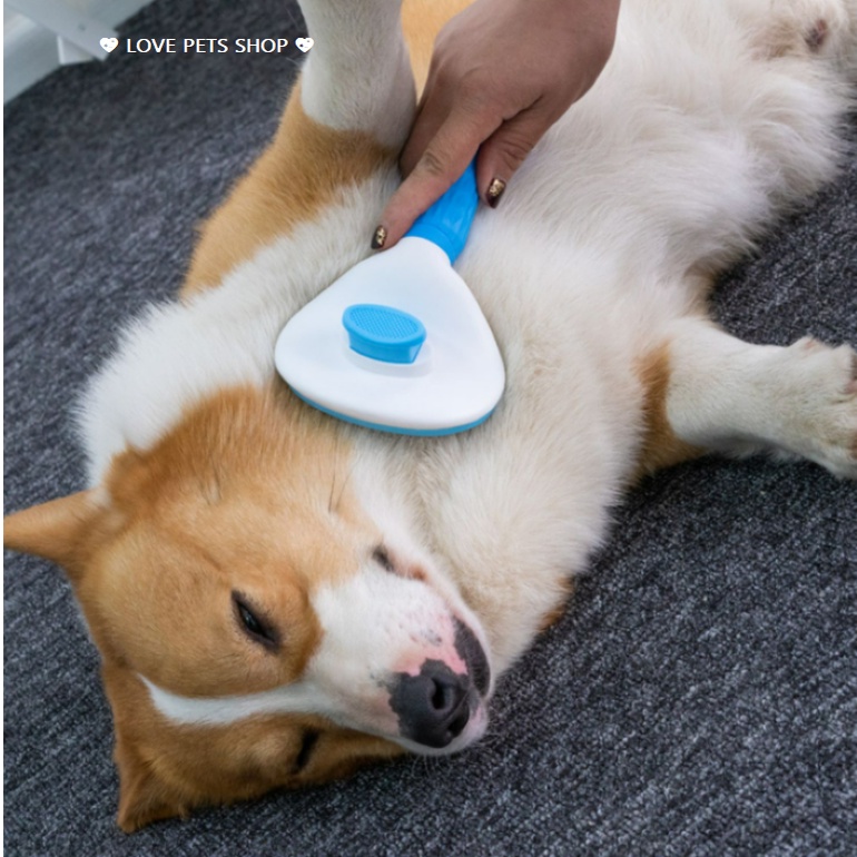 LƯỢC CHẢI LÔNG CHO CHÓ MÈO CÓ NÚT BẤM NHẢ LÔNG SIZE LỚN -  LOVE PETS SHOP